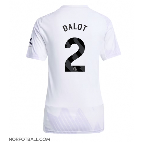 Billige Fotballdrakt Manchester United Diogo Dalot #2 Replika Bortedrakt Dame 2025-26 Kortermet Billige Fotballdrakt Manchester United Diogo Dalot #2 Replika Bortedrakt Dame 2025-26 Kortermet
